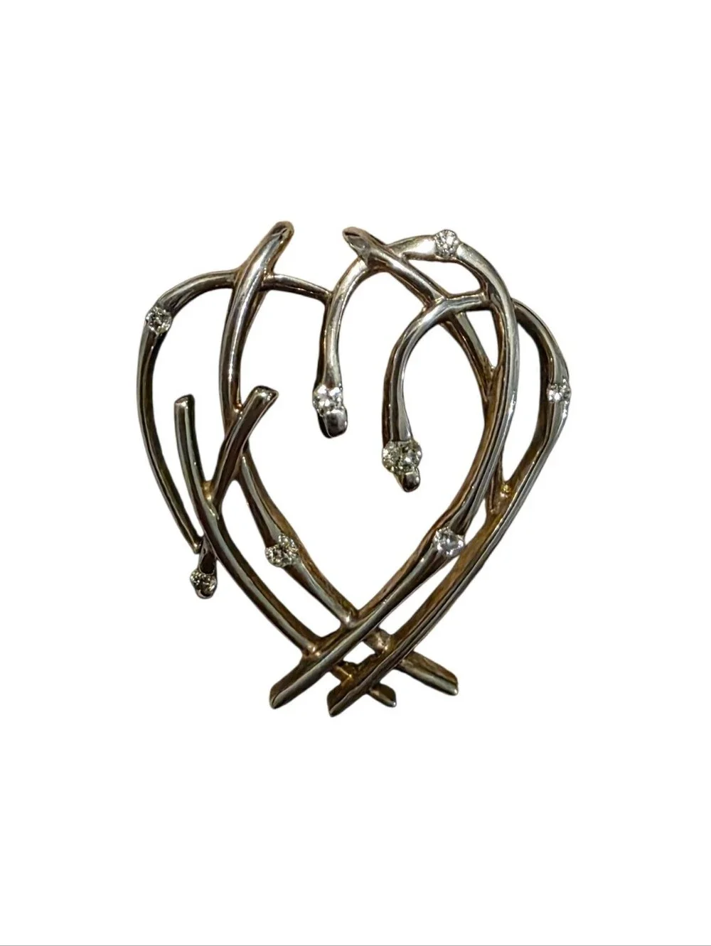 Silver & Diamond Heart Pendant